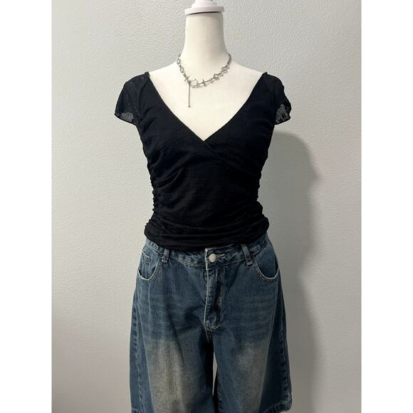 Cider Lace V-Neck Open Back Top - Picture 1 of 5